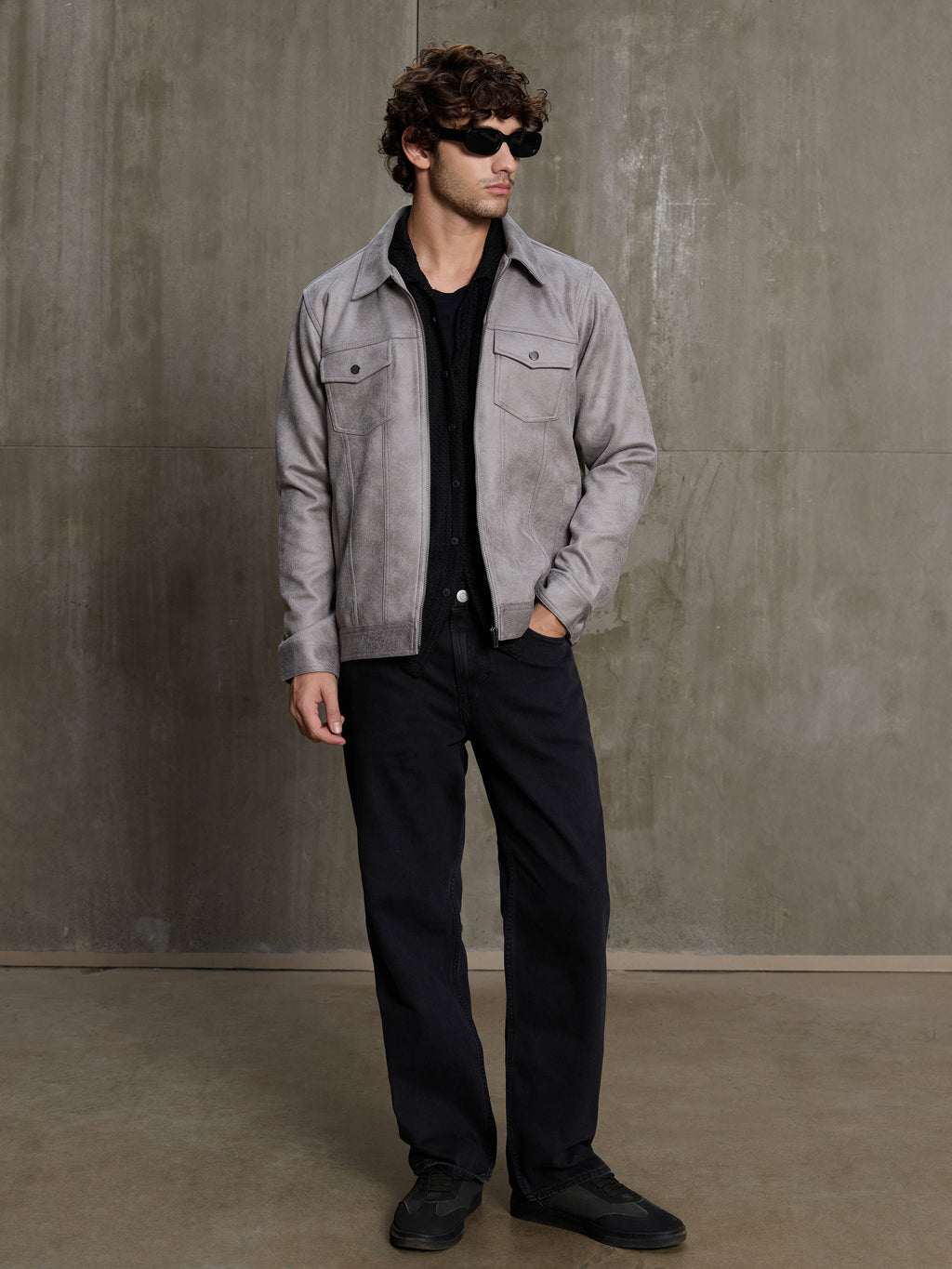 Cahoot Men's Grey Lined Suede Trucker Jacket - view 6