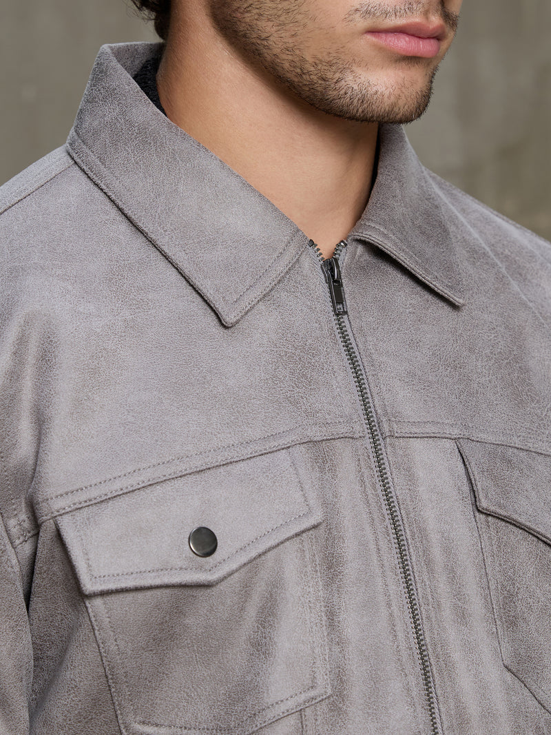 Cahoot Men's Grey Lined Suede Trucker Jacket - view 7