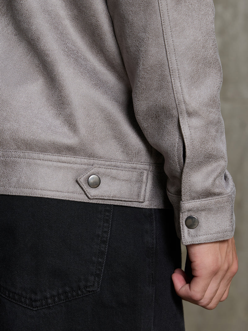 Cahoot Men's Grey Lined Suede Trucker Jacket - view 8