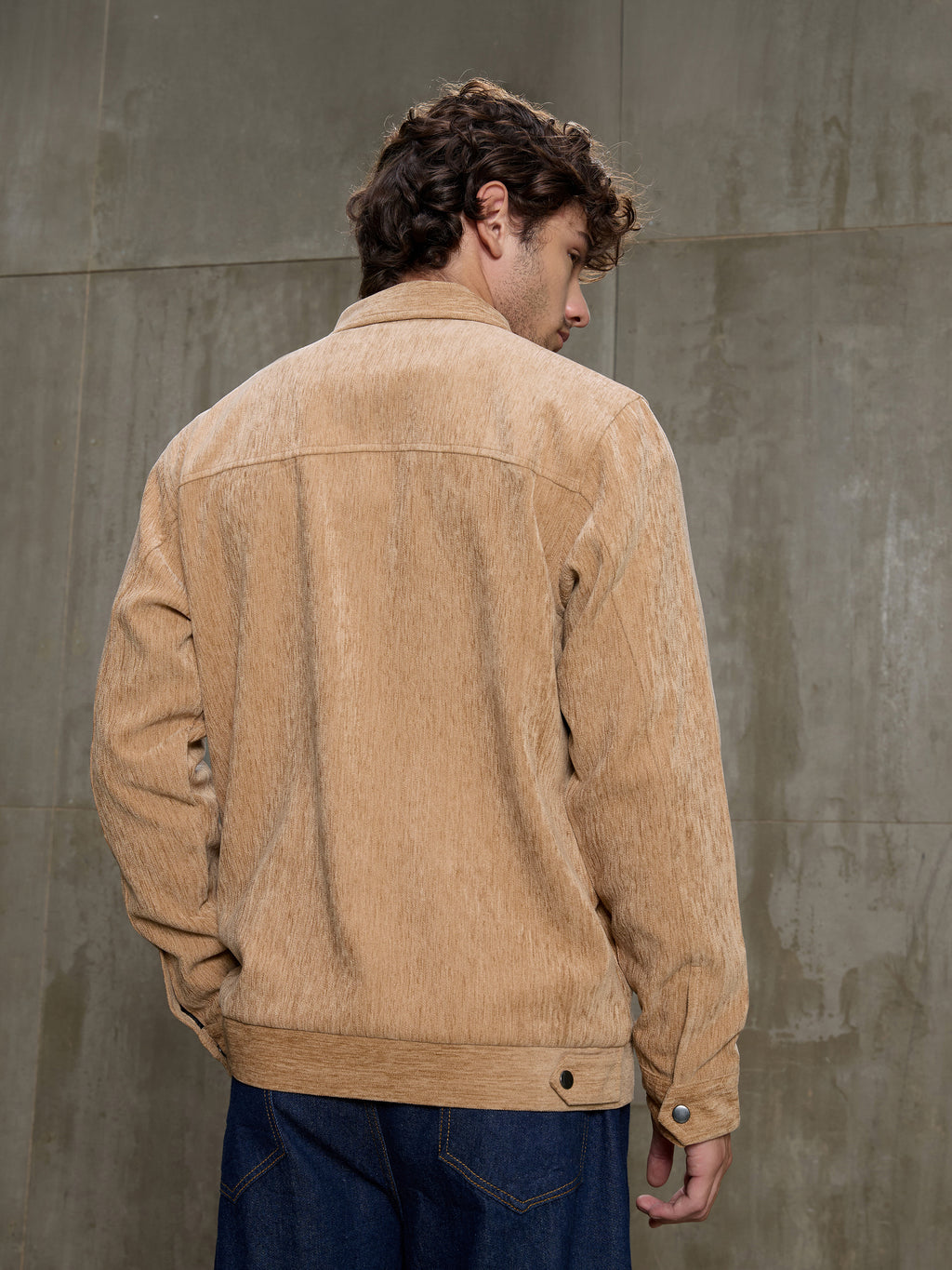 Cahoot Men's Light Brown Cut & Sew Slub Jacket - view 3