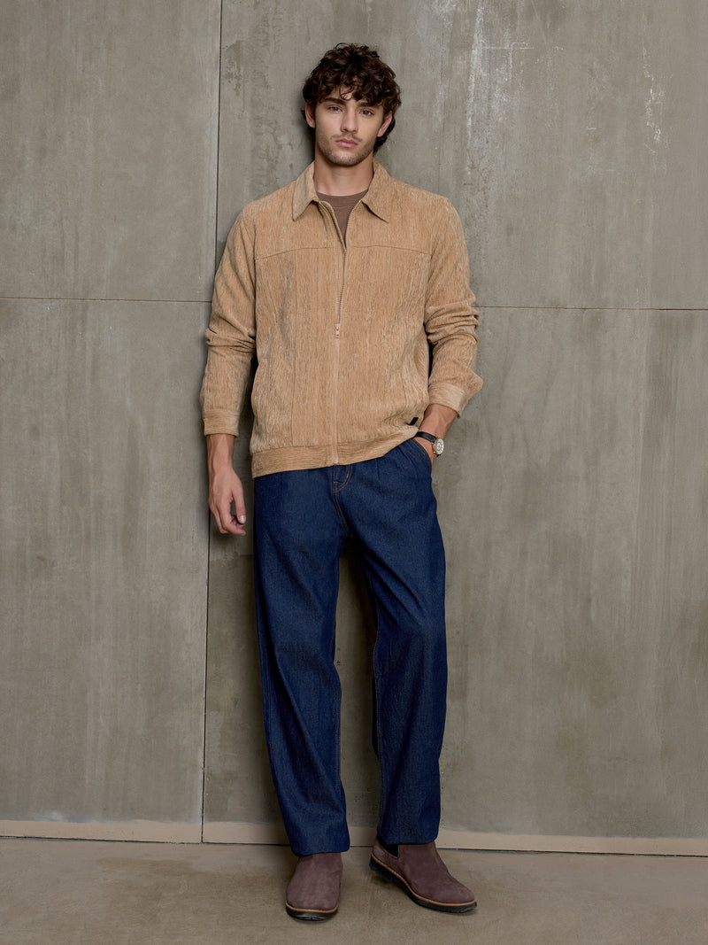 Cahoot Men's Light Brown Cut & Sew Slub Jacket - view 4