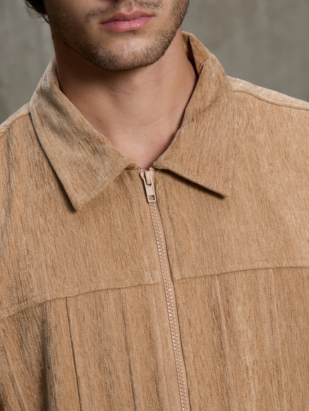 Cahoot Men's Light Brown Cut & Sew Slub Jacket - view 6