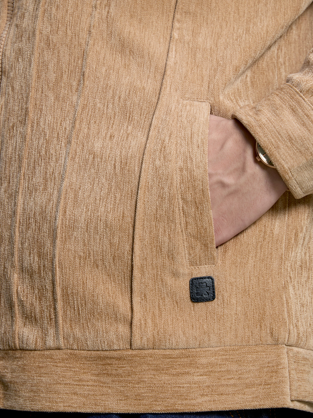 Cahoot Men's Light Brown Cut & Sew Slub Jacket - view 7