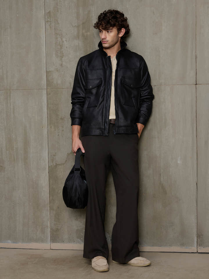 Cahoot Men's Black Faux Leather Utility Jacket - view 6