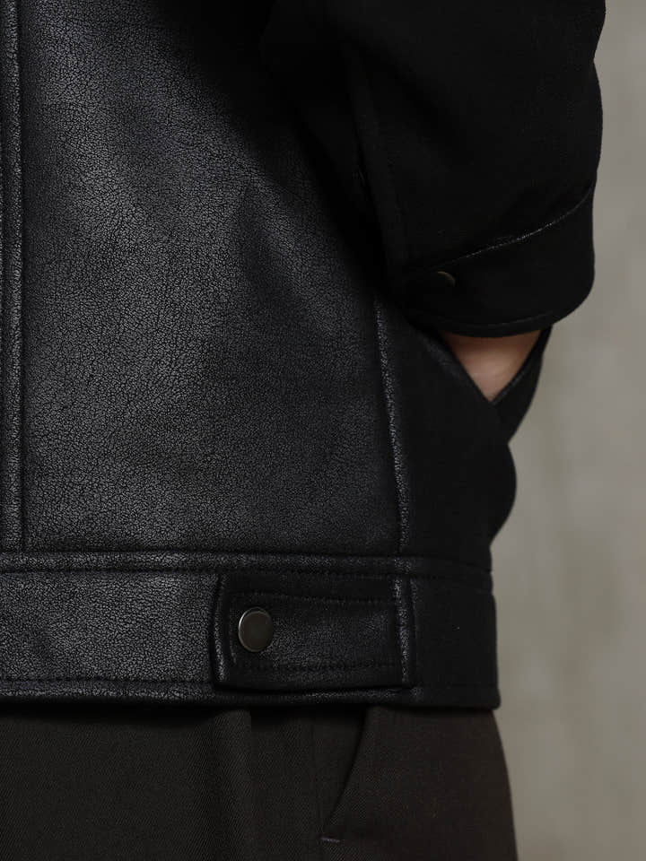 Cahoot Men's Black Faux Leather Utility Jacket - view 7