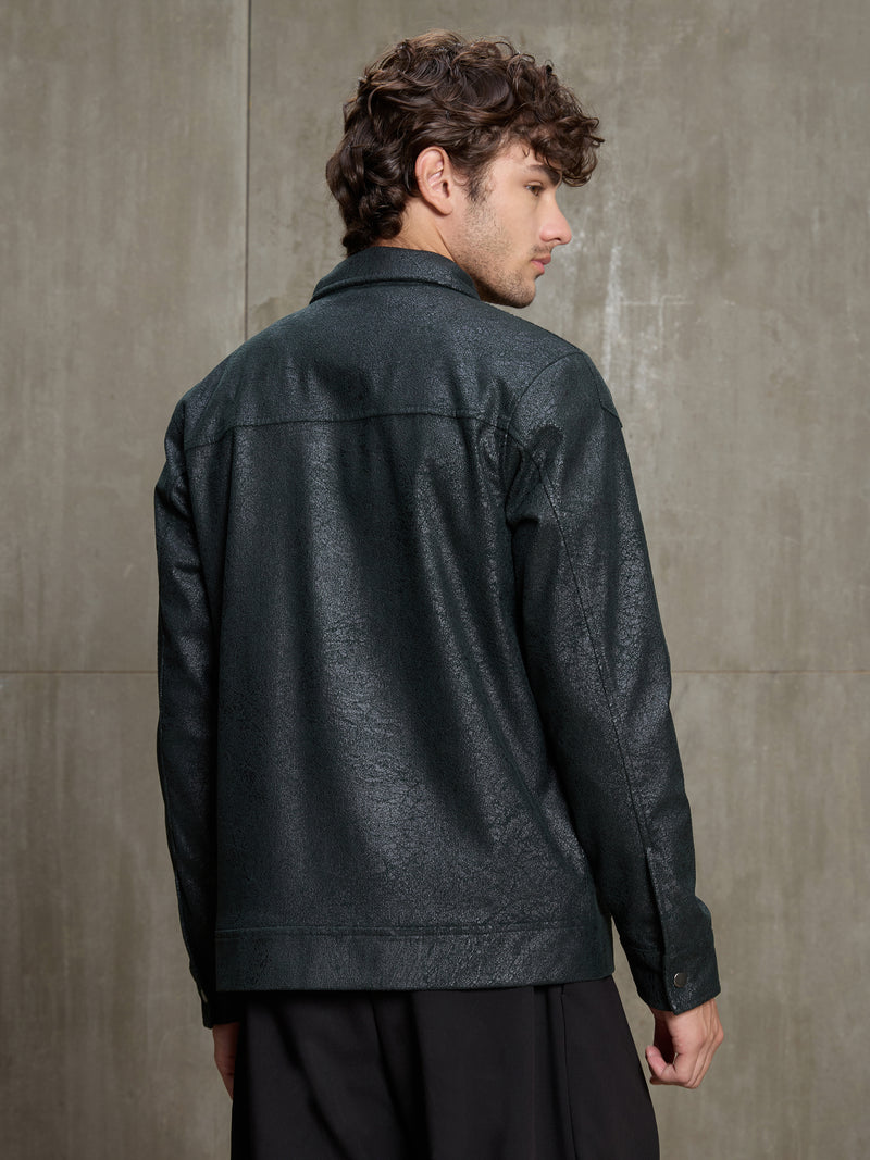 Cahoot Men's Green Foil Corduroy Lined Trucker Jacket - view 4