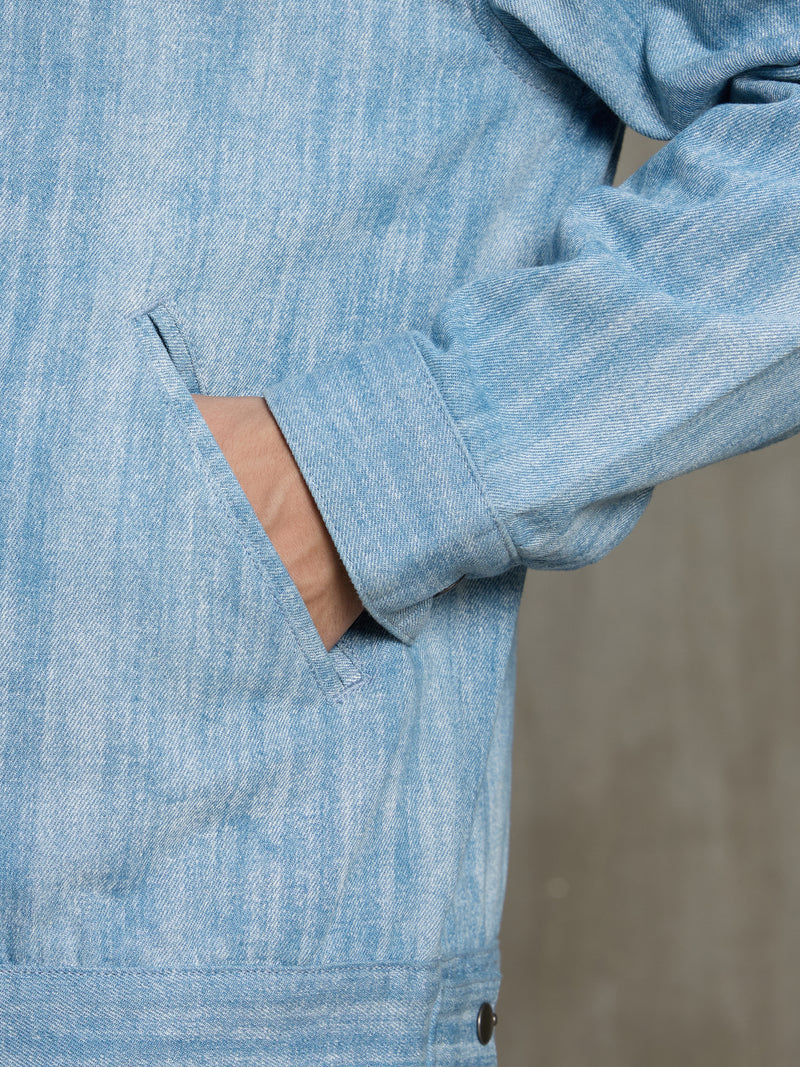 Cahoot Men's Light Blue Double Colour Denim Jacquard Rider Jacket - view 9