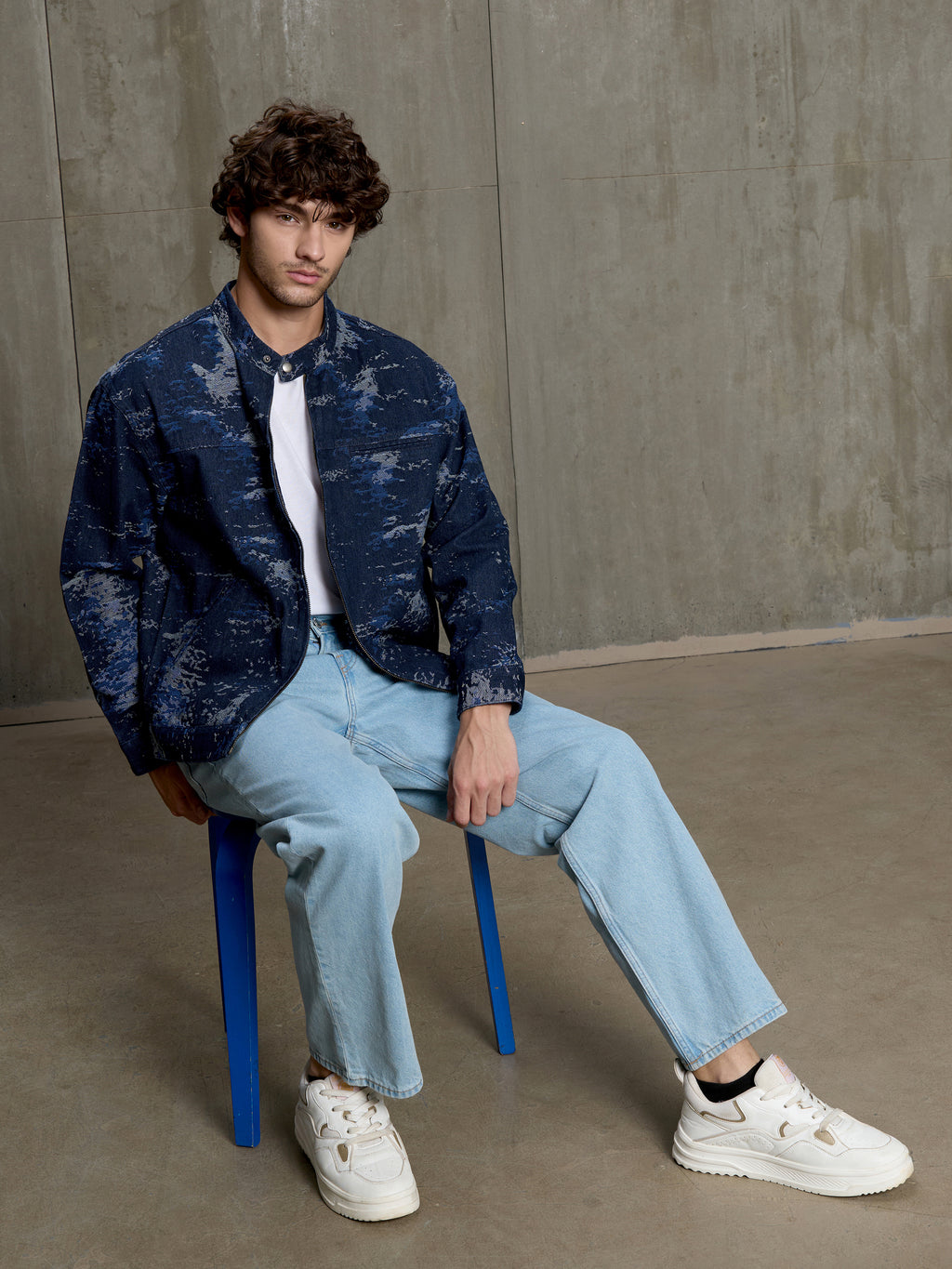 Cahoot Men's Navy Denim Jacquard Rider Jacket - view 6