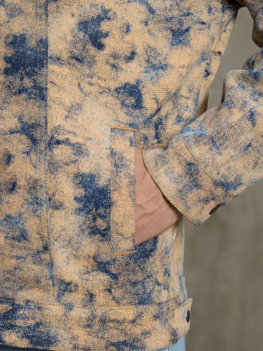 Cahoot Men's Sand Acid Wash Denim Trucker Jacket - view 10