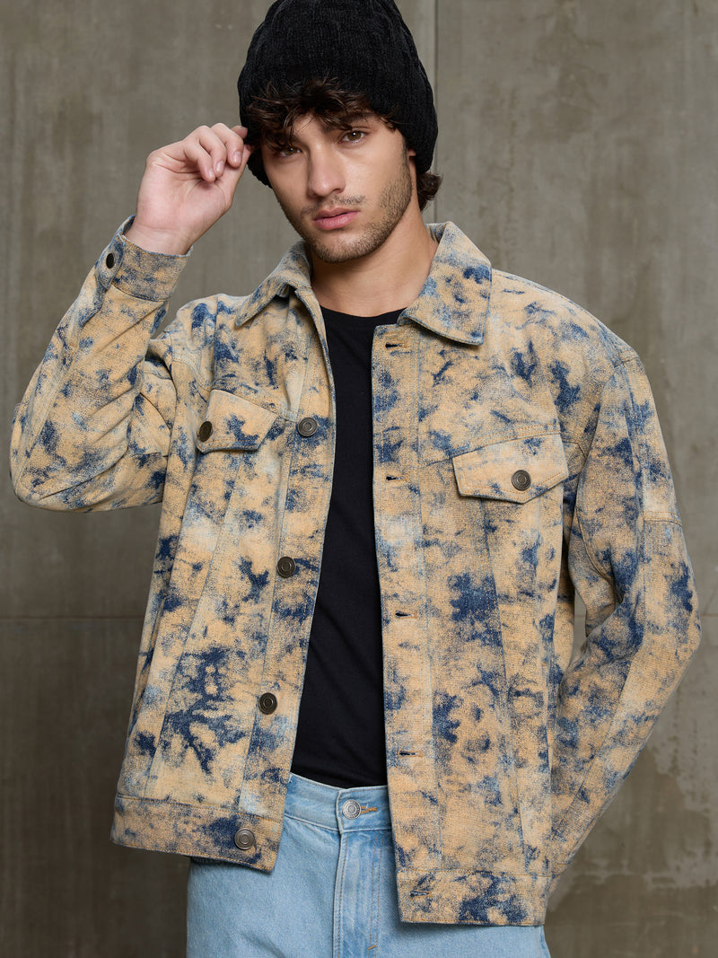 Cahoot Men's Sand Acid Wash Denim Trucker Jacket - view 11