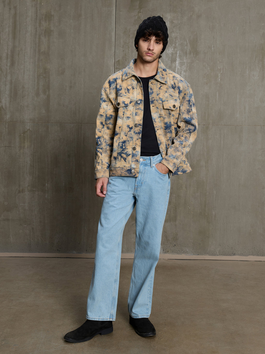 Cahoot Men's Sand Acid Wash Denim Trucker Jacket - view 6