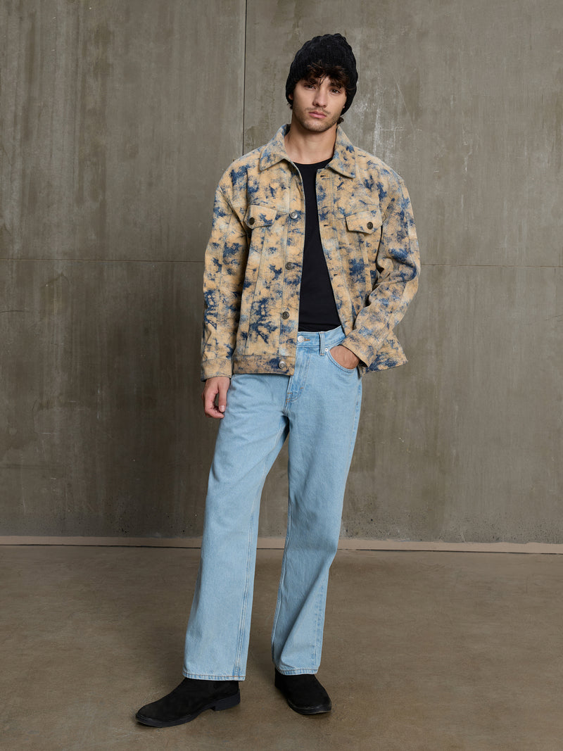 Cahoot Men's Sand Acid Wash Denim Trucker Jacket - view 6
