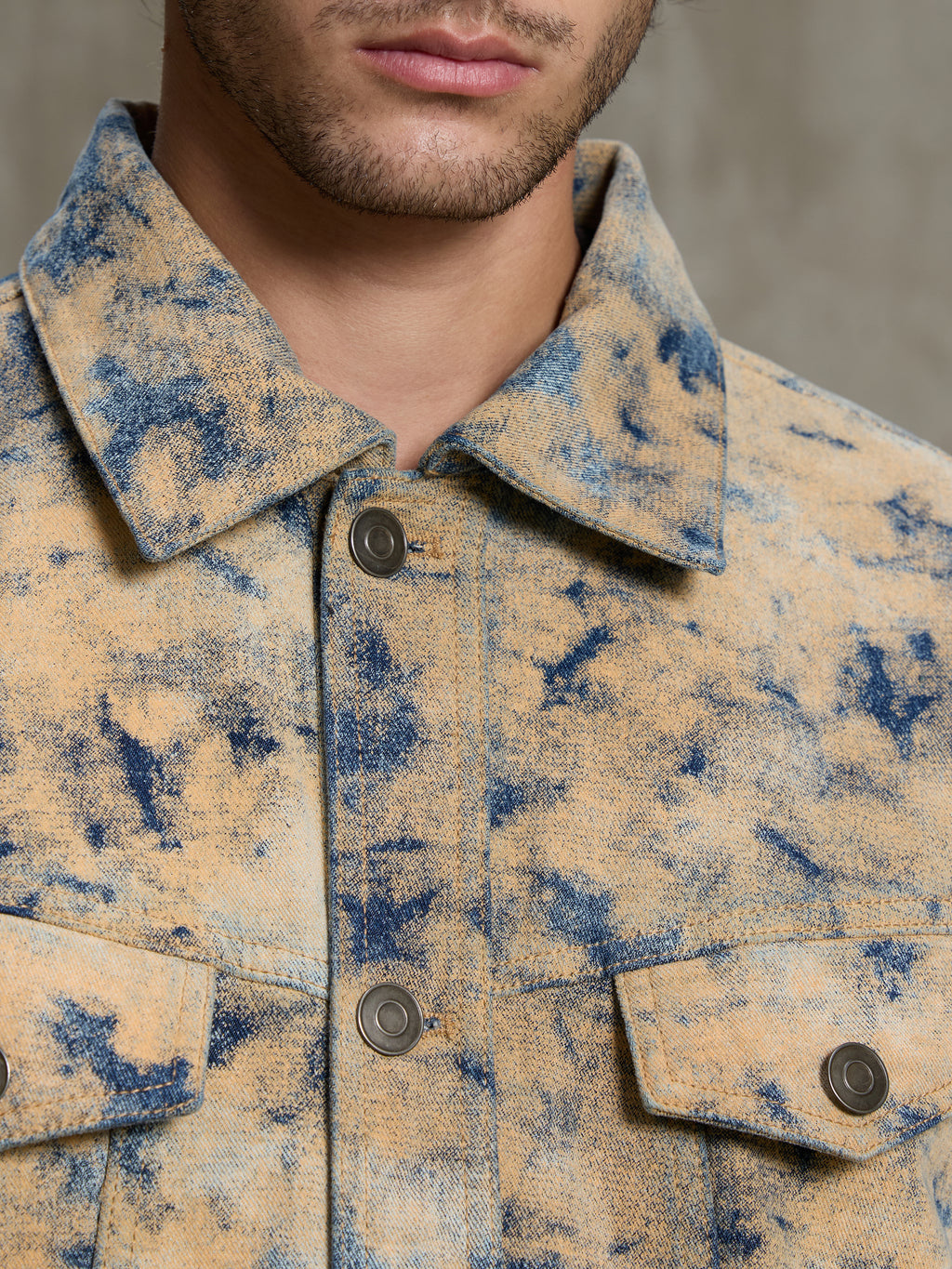 Cahoot Men's Sand Acid Wash Denim Trucker Jacket - view 7