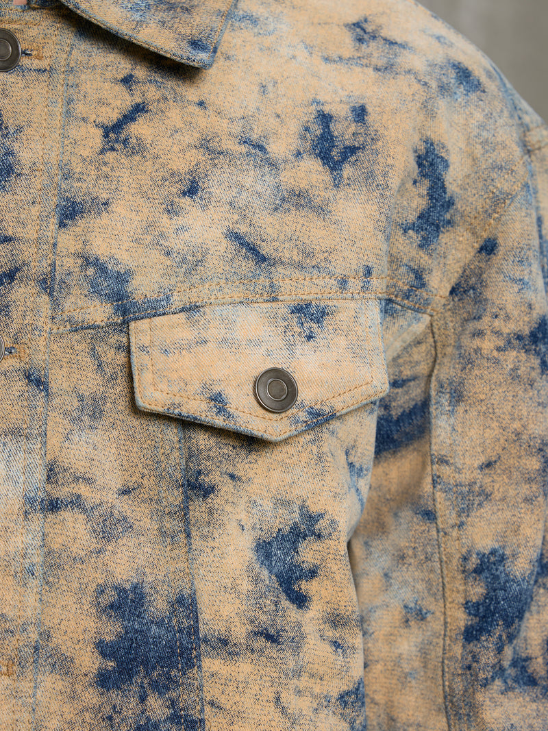Cahoot Men's Sand Acid Wash Denim Trucker Jacket - view 9