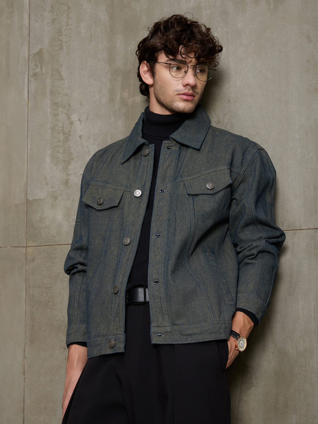 Cahoot Men's Grey Tinted Wash Denim Trucker Jacket - view 1