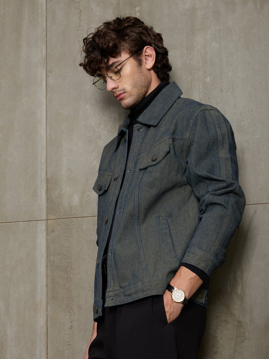 Cahoot Men's Grey Tinted Wash Denim Trucker Jacket - view 2