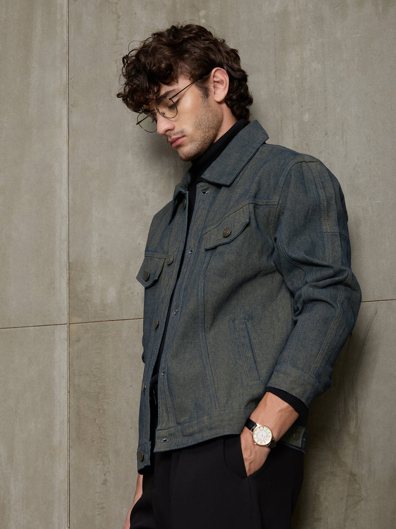 Cahoot Men's Grey Tinted Wash Denim Trucker Jacket - view 2