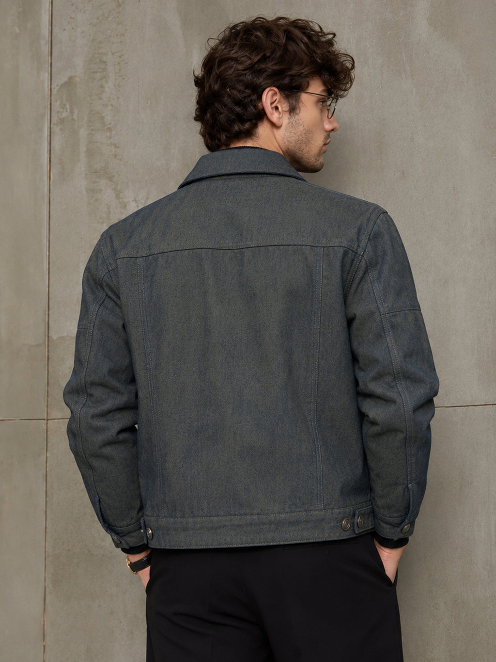 Cahoot Men's Grey Tinted Wash Denim Trucker Jacket - view 3