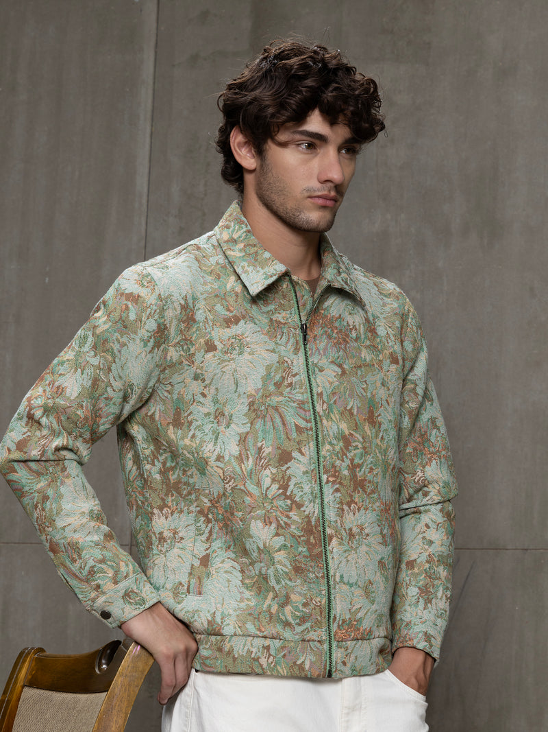 Cahoot Men's Green Monet Garden Jacquard Jacket With Lining - view 2