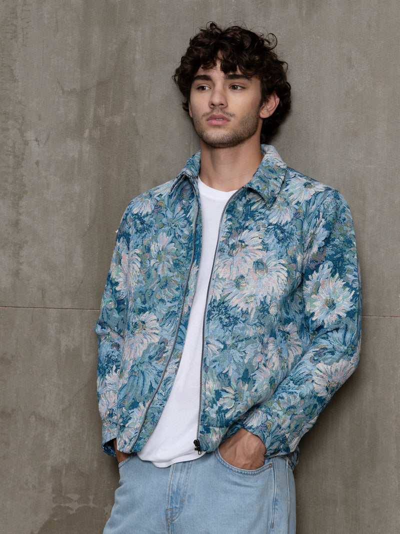Cahoot Men's Blue Monet Garden Jacquard Jacket With Lining - view 1