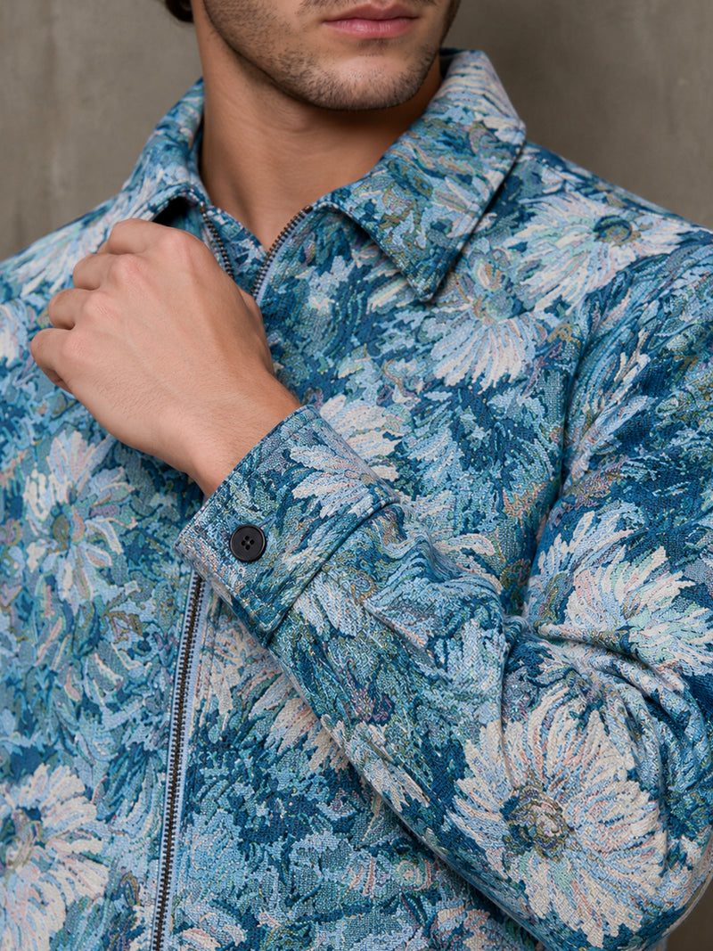 Cahoot Men's Blue Monet Garden Jacquard Jacket With Lining - view 8