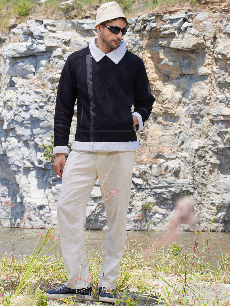 Fleece Lined Biker Jacket