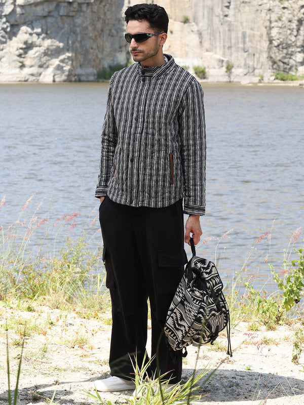 Multitrack Striped Quilted Jacket