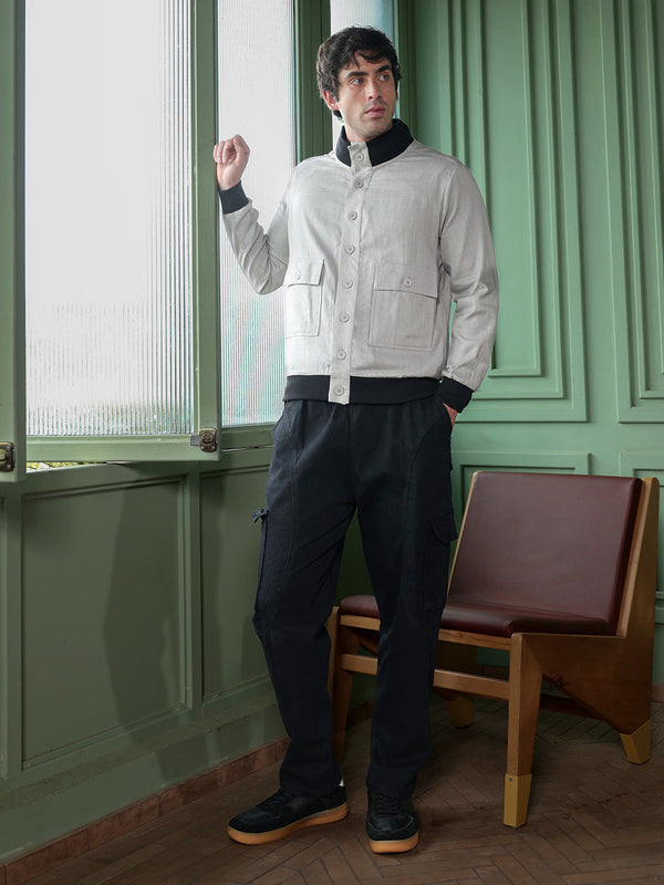 Tactile-Utility Bomber Jacket