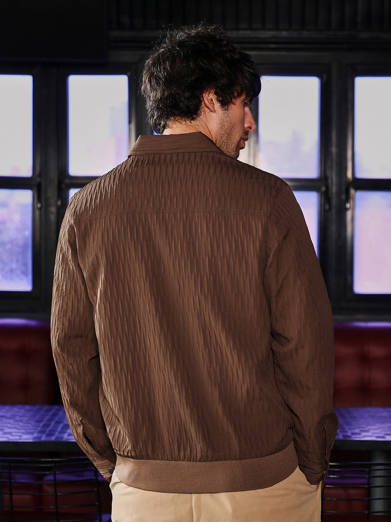 Zip-Front Crease-Tactile Jacket