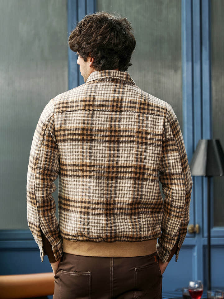 Zip-Front Plaid Jacket