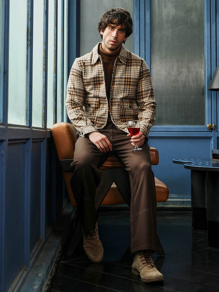 Zip-Front Plaid Jacket