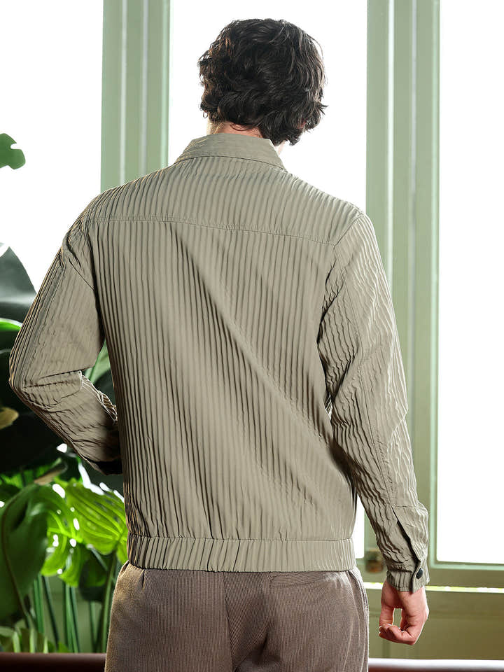 Panelled Crease-Tactile Jacket