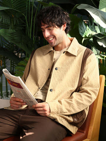 Panelled Crease-Tactile Jacket