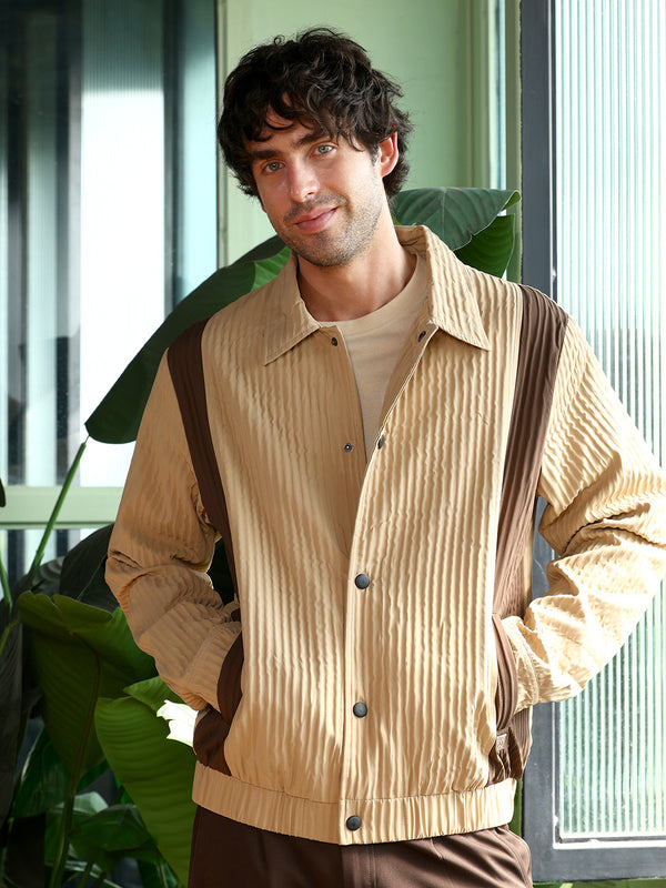Panelled Crease-Tactile Jacket