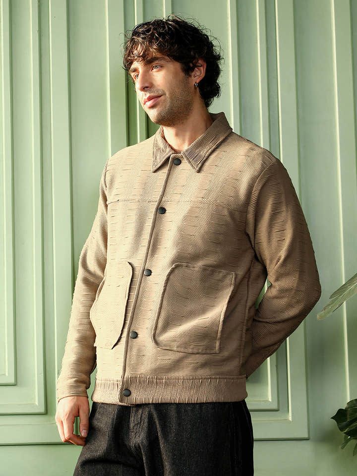 Ruche-Tactile Panelled Jacket