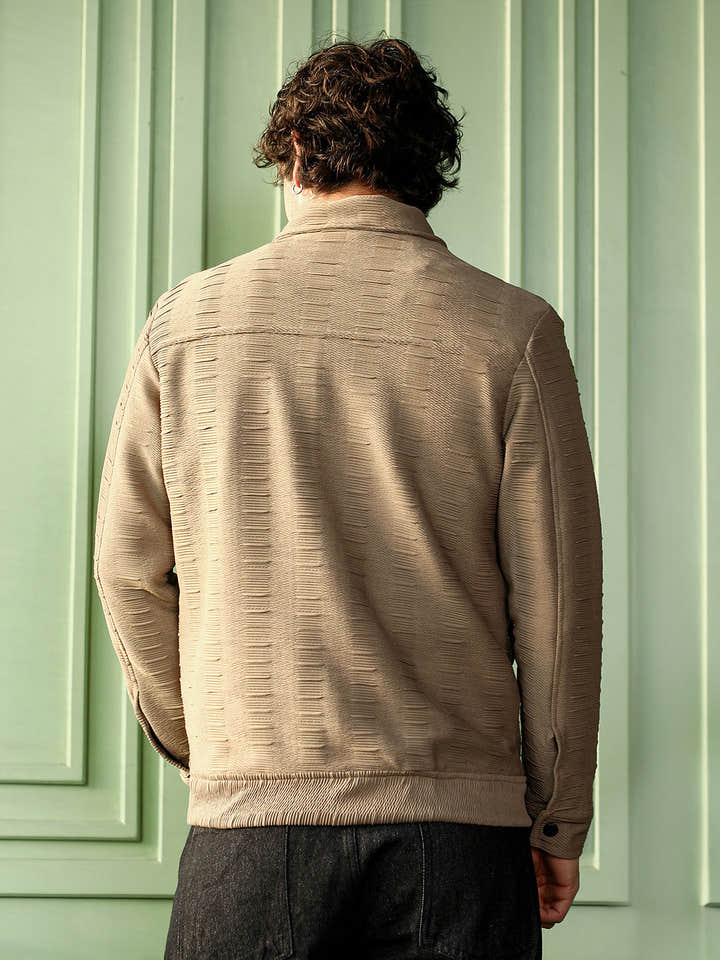 Ruche-Tactile Panelled Jacket