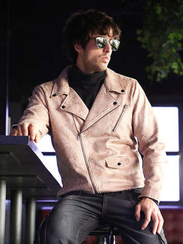 Reptilia-Jacquard Biker Jacket
