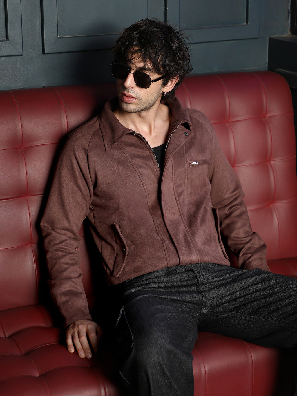 Suede Bomber Jacket