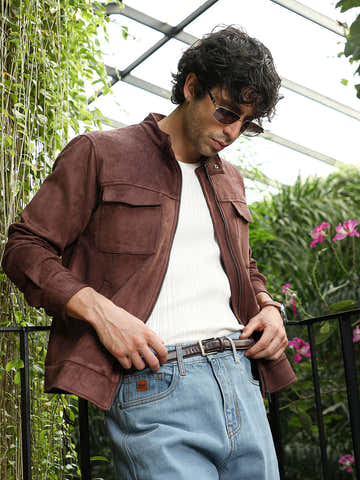 Solid Utility-Suede Rider Jacket