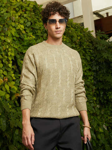 Twist-Knit Pullover Sweater