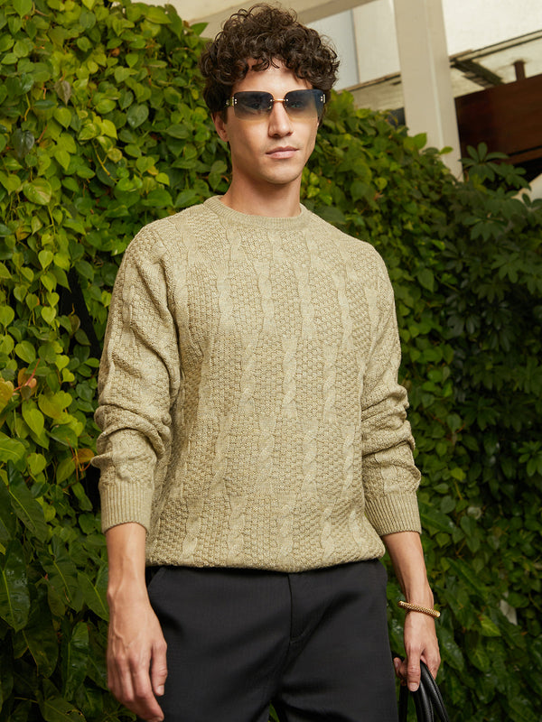 Twist-Knit Pullover Sweater
