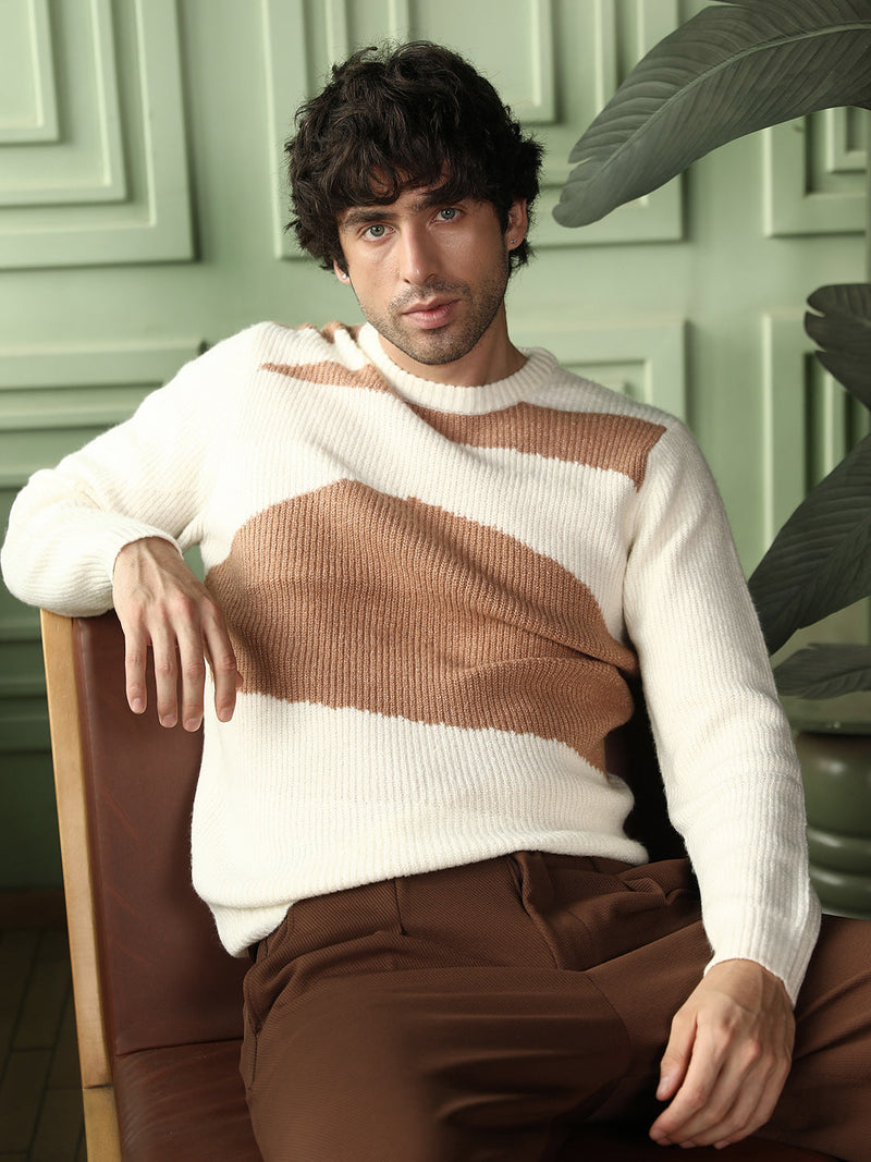 Blob-Jacquard Pullover Sweater
