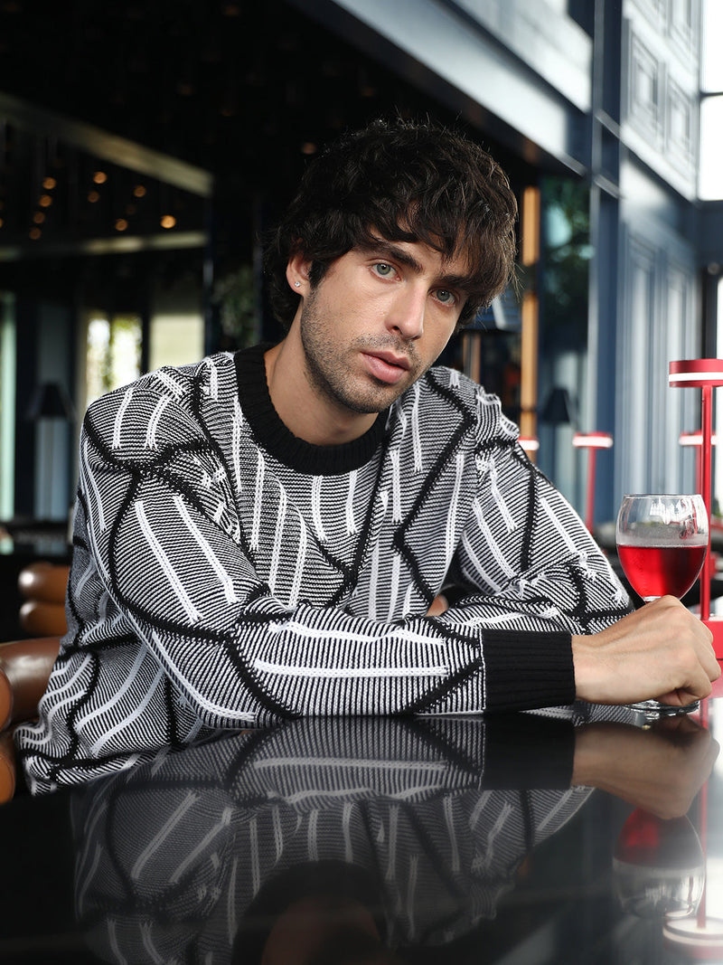 Tenoch-Jacquard Pullover Sweater