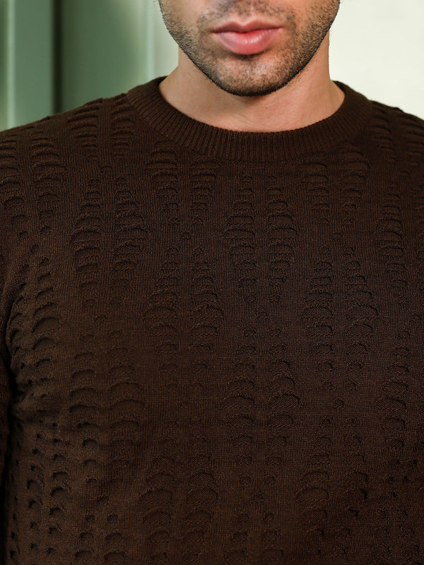 Geo-Gradient Jacquard Pullover Sweater