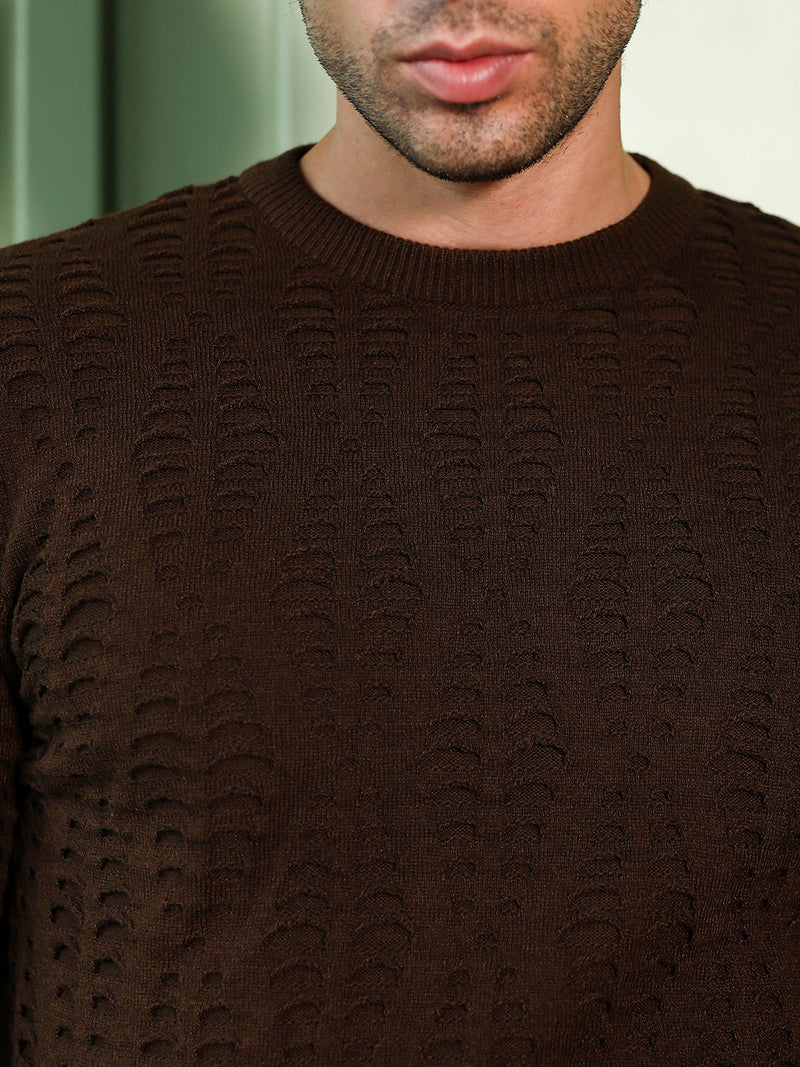 Geo-Gradient Jacquard Pullover Sweater