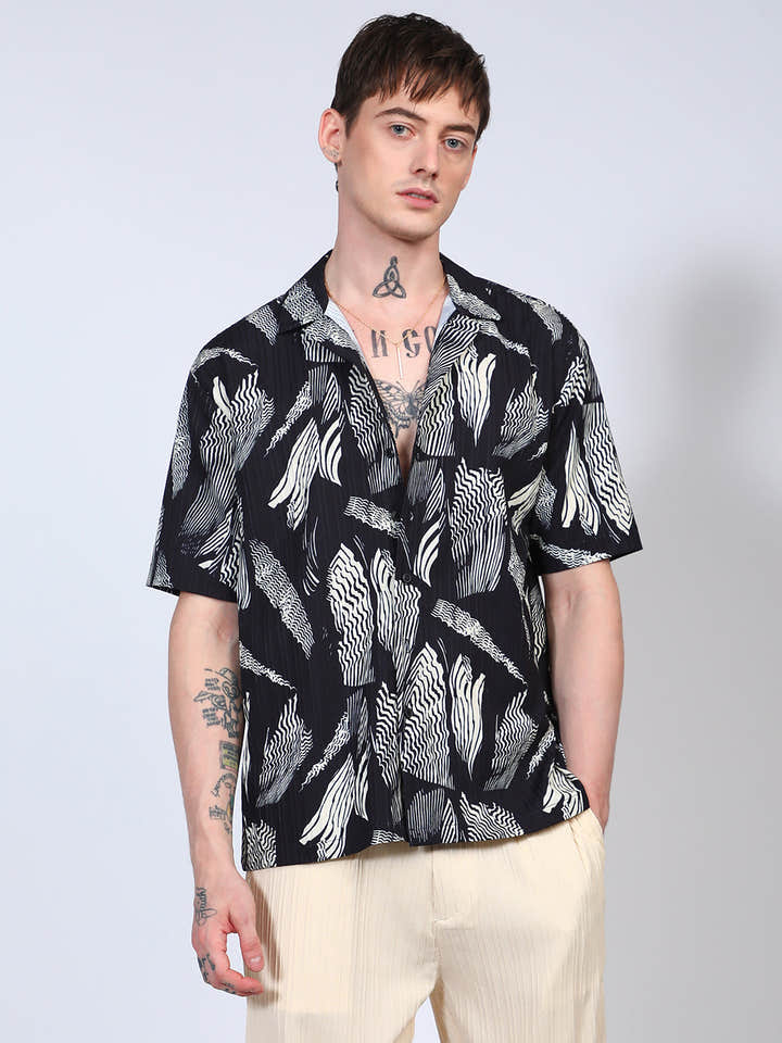 Oversized Foliage Lined Shirt