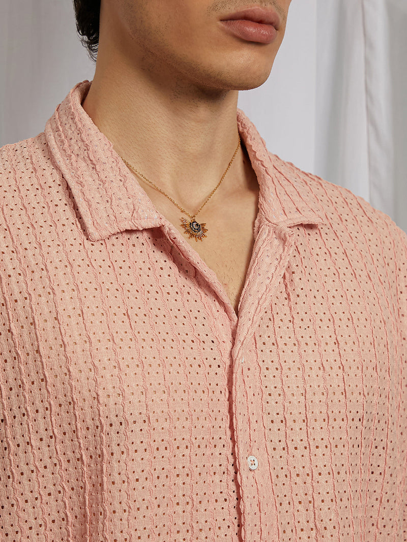 Hollow Knit Oversized Shirt