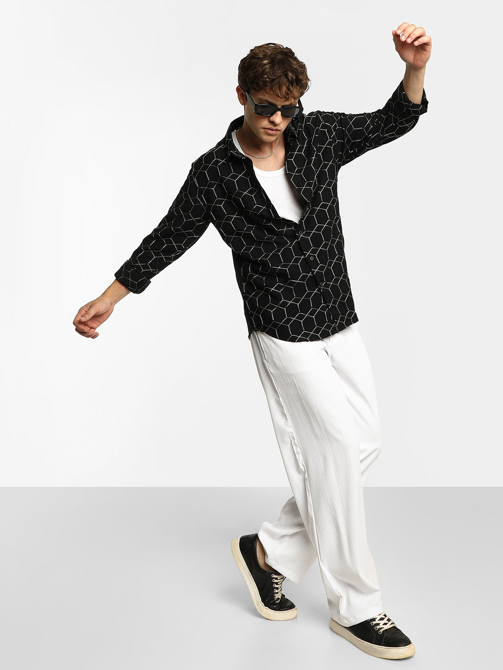 Hexagon-Lined Shirt