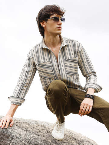 Multitrack Striped Oversized Shirt