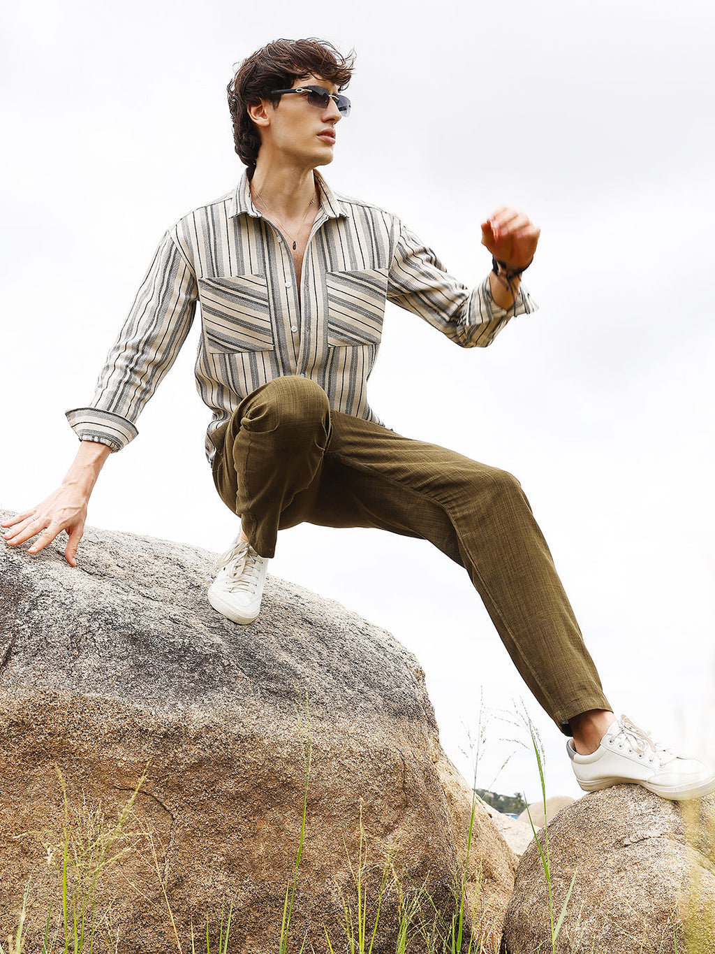 Multitrack Striped Oversized Shirt